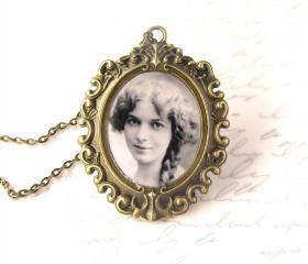 Custom necklace w/ your photo, large oval setting, personalized jewelry