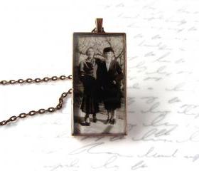 Custom necklace w/ yourphoto, large rectangle setting, personalized jewelry
